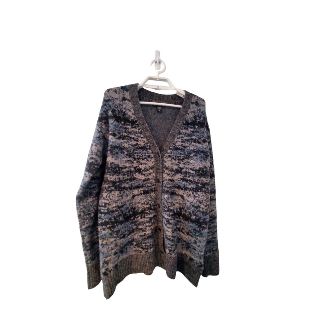 Athleta cardigan sweater womens XS Westlake Textured Fog Camo Cool wool …